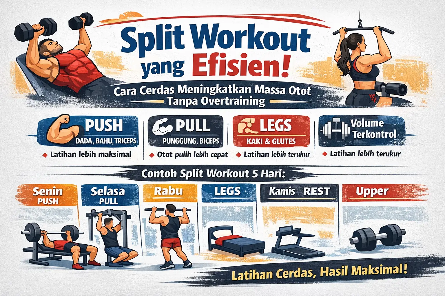 Split Workout yang Efisien: Cara Cerdas Meningkatkan Massa Otot Tanpa Overtraining